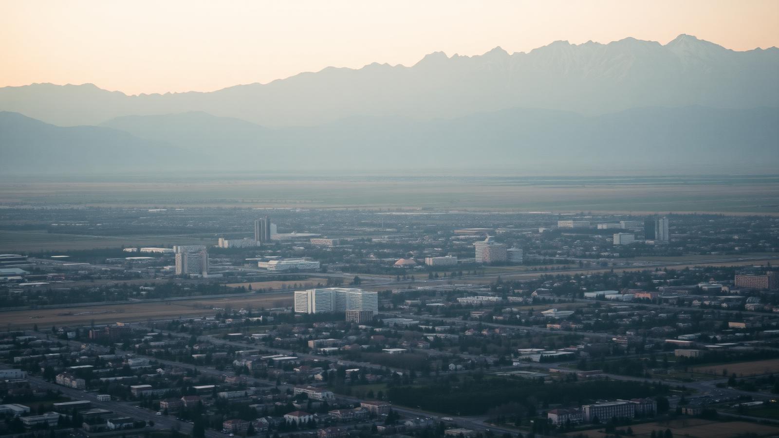 Utah valley at dusk